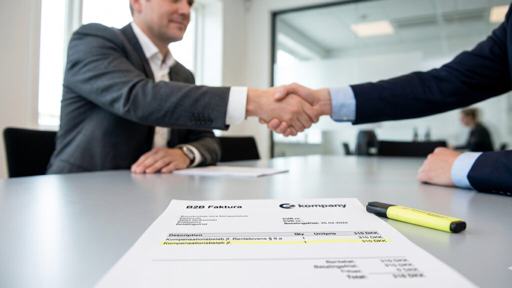 For B2B handel må du kræve 310 kr ekstra i din rykkergebyr skabelon 2026